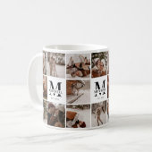 Elegante Moderne Multi Photo Collage Gift Keepsake Koffiemok (Voorkant links)