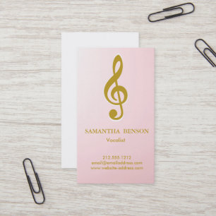Elegante moderne muzikale sleutel logo vocalist za visitekaartje
