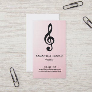 Elegante moderne muzikale sleutel logo vocalist za visitekaartje