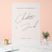 Elegante moderne naam script Welkom Frosted Weddin Acryl Bord (Huwelijk)