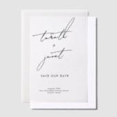 Elegante moderne namen slaan onze datum op vellum uitnodigingen (Offset)