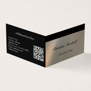 Elegante moderne nep geborsteld metalen QR-code aa Visitekaartjes