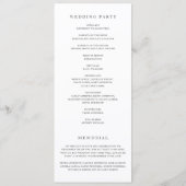 Elegante Moderne Neutrale Bruiloft Programma (Achterkant)