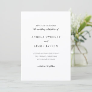 Elegante Moderne Neutrale Bruiloft Save The Date