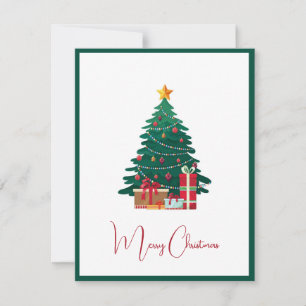Elegante moderne niet-foto kerstboom feestdagenkaart