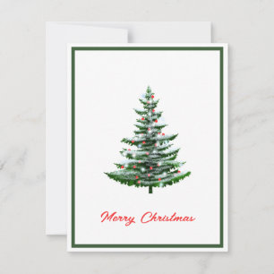 Elegante moderne niet-foto kerstboom feestdagenkaart