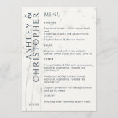 Elegante moderne paardenbloem marine blauwe bruilo menu (Voorkant)