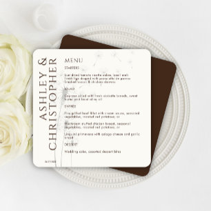 Elegante moderne paardenbloem walnoot bruine bruil menu