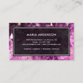 Elegante moderne Paarse Amethist edelsteen Visitekaartje (Achterkant)