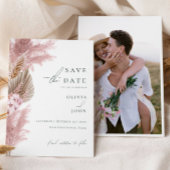Elegante Moderne Pampas Grass Wedding Save the Dat Kaart