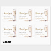 Elegante moderne parels en Prosecco Bruidsdouche Vierkante Sticker (Vel)