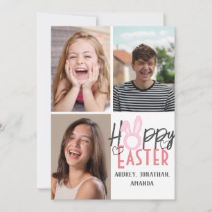 elegante moderne Pasen, familie drie fotocollage Kaart