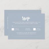 Elegante moderne pioenrozen blauwe bruiloft QR-cod Informatiekaartje (Voorkant / Achterkant)