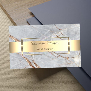 Elegante Moderne Professionele Gouden Streep Marm Visitekaartje