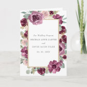 Elegante moderne pruim gouden botanische bloemen b programma (Voorkant)