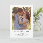 Elegante Moderne QR Code Foto Bruiloft Save The Date (Staand voorkant)