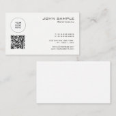 Elegante moderne QR-code Sjabloon Upload uw Logo Visitekaartje (Voorkant / Achterkant)