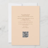Elegante moderne QR-code zachte perzik bruiloft Save The Date (Achterkant)