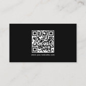 Elegante moderne QR-code zwart-wit Professional Visitekaartje (Achterkant)
