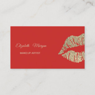 Elegante Moderne Rode Glitter Lippen Visitekaartje