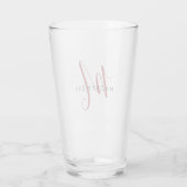 Elegante moderne rode script monogram glas (Achterkant)