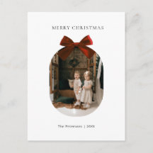 Elegante Moderne Rode Strik Lint Foto Kerstmis