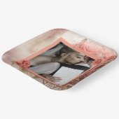 Elegante moderne romantische bruiloft papieren bordje (Gebogen)