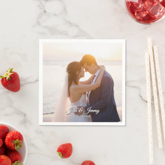 Elegante moderne romantische bruiloft uitnodiging servet