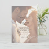 Elegante moderne romantische foto bruiloft kaart (Staand voorkant)