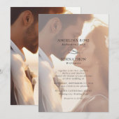 Elegante moderne romantische foto bruiloft kaart (Voorkant / Achterkant)