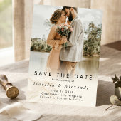 Elegante moderne romantische volledige fototrouwda save the date