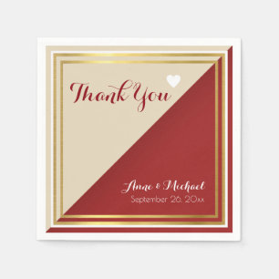 Elegante & Moderne roodachtige bruiloft Servet