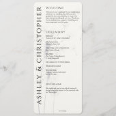 Elegante moderne rook zwart bruiloft programma (Voorkant)