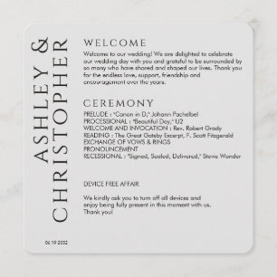 Elegante moderne rook zwart bruiloft programma