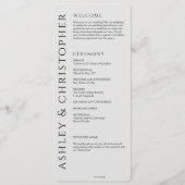 Elegante moderne rook zwart bruiloft programma (Voorkant)