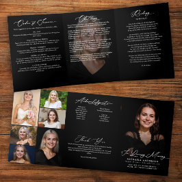 Elegante moderne rouw-/herdenkingsdienst met 8 fot drieluik programma