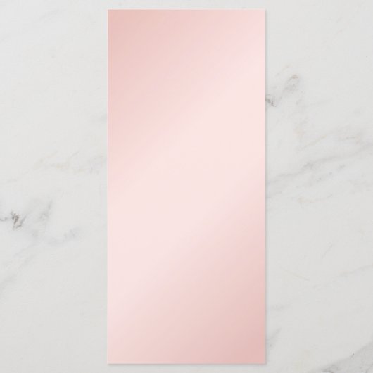 Elegante moderne roze en gouden trouwmenu menu (Achterkant)