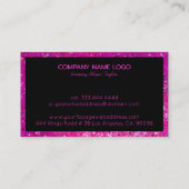 Elegante moderne roze faux glitter visitekaartje (Achterkant)