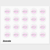 Elegante moderne roze glitter lippen wit marmer ronde sticker (Vel)