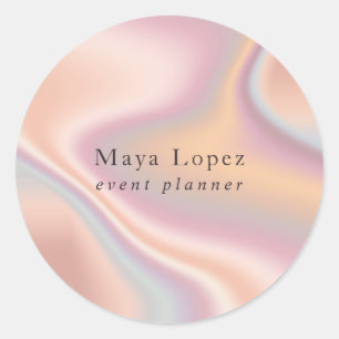 Elegante moderne roze gouden holografische eveneme ronde sticker