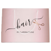Elegante moderne roze gouden schaar kapper groot cadeauzakje (Voorkant)