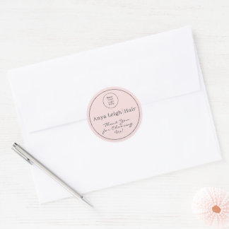 Elegante moderne roze haarstylistcollectie ronde sticker