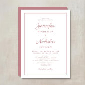 Elegante Moderne Roze Scriptie Bruiloft Kaart