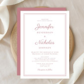 Elegante Moderne Roze Scriptie Bruiloft Kaart