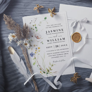 Elegante moderne rustieke chic huwelijksbloemen kaart