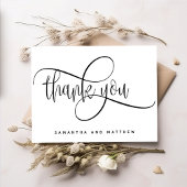 Elegante moderne rustieke, dank u, Kraft bruiloft Bedankkaart