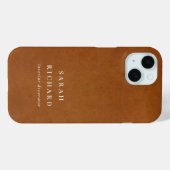 Elegante moderne rustieke tan lederen textuur op m Case-Mate iPhone case (Achterkant (horizontaal))