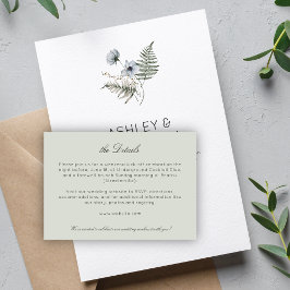 Elegante moderne rustieke wilde bloem bruiloft det informatiekaartje