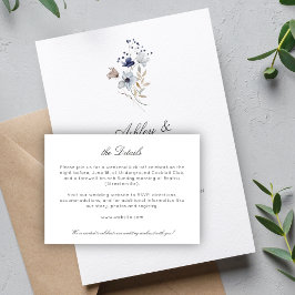 Elegante moderne rustieke wilde bloem bruiloft det informatiekaartje