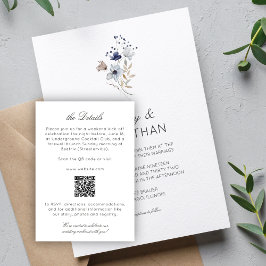 Elegante moderne rustieke wilde bloem bruiloft det informatiekaartje